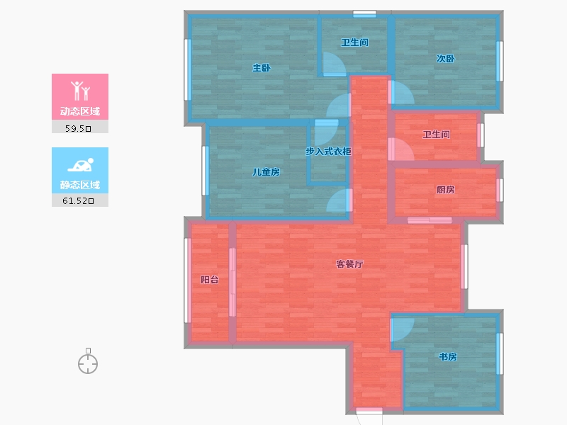 河南省-驻马店市-置地.弘润山-107.69-户型库-动静分区