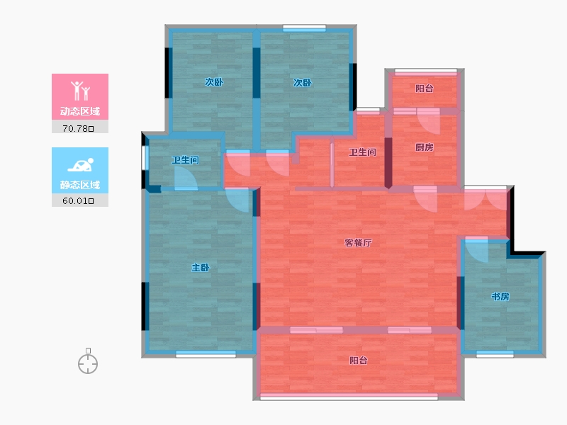 重庆-重庆市-师大·桐栖学府-116.89-户型库-动静分区