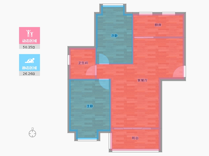 北京-北京市-世纪星城-69.92-户型库-动静分区