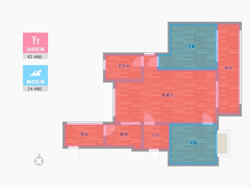 四川省-成都市-花间墅-77.12-户型库-动静分区