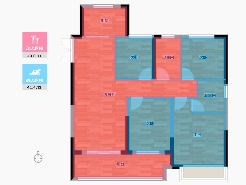 浙江省-湖州市-佳源奚塘景城-80.55-户型库-动静分区