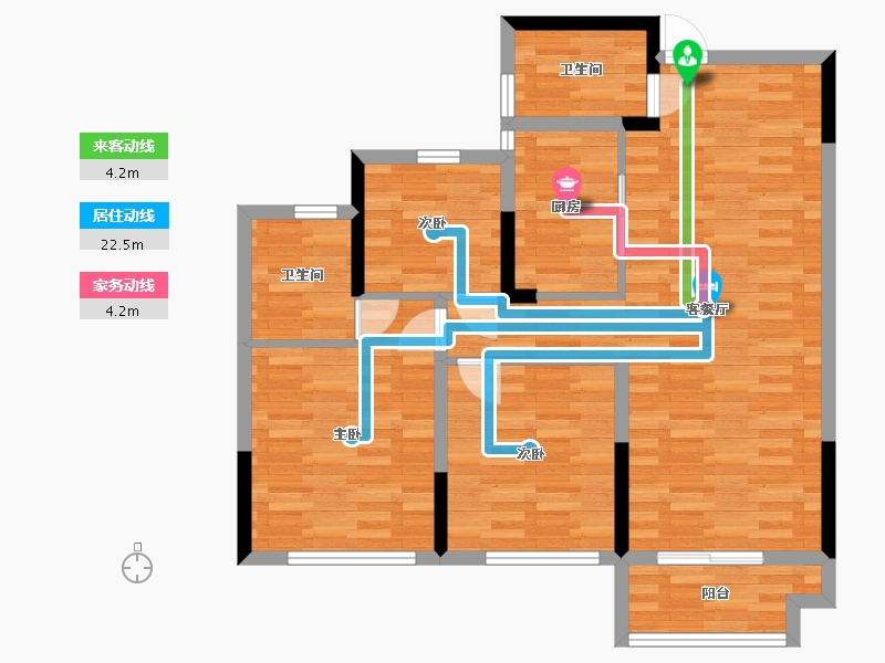 浙江省-绍兴市-学府新城-84.17-户型库-动静线