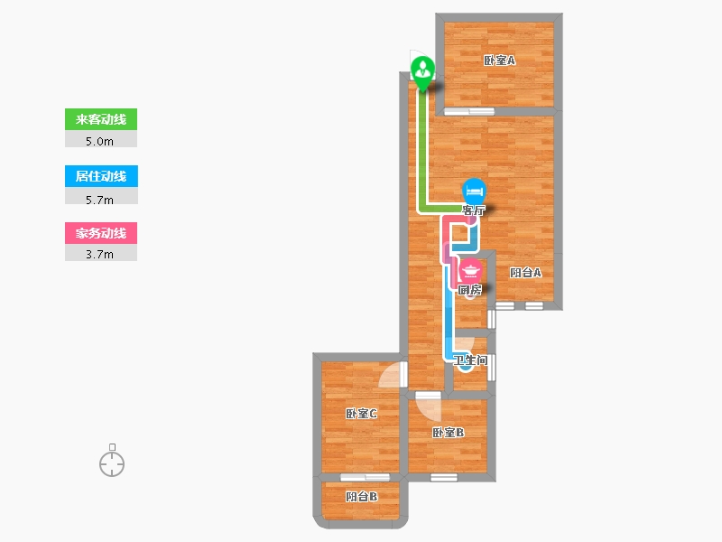 广东省-广州市-天鹅花苑-56.52-户型库-动静线