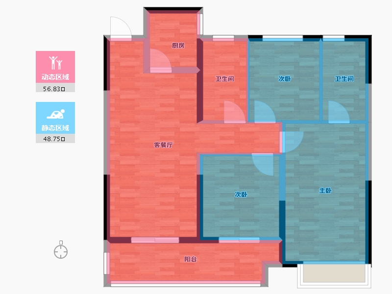 河南省-商丘市-蘭台府-95.00-户型库-动静分区