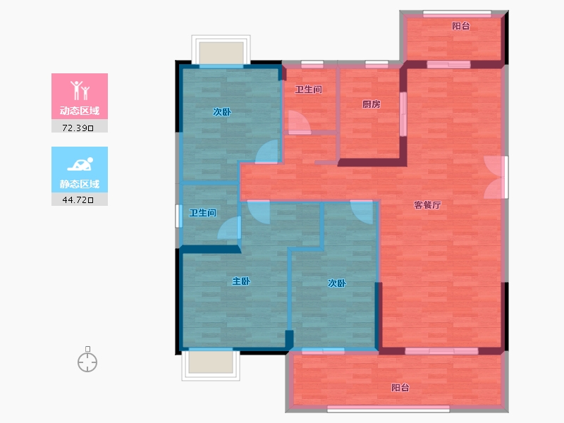 湖北省-荆门市-弘博世纪首府-106.00-户型库-动静分区