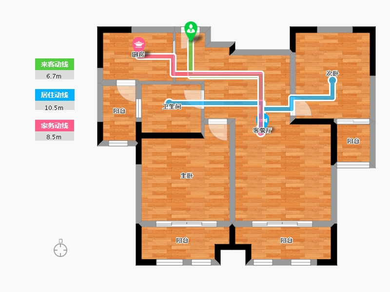 江苏省-苏州市-龙庭华府-86.33-户型库-动静线