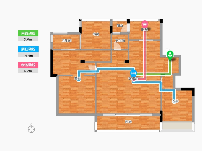 浙江省-台州市-江南墅-124.12-户型库-动静线