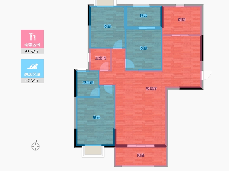 福建省-龙岩市-翰林春天-103.19-户型库-动静分区