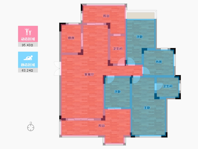 河北省-唐山市-唐山恒大华府-141.90-户型库-动静分区