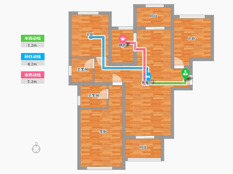 四川省-眉山市-保利仁里二期-95.48-户型库-动静线