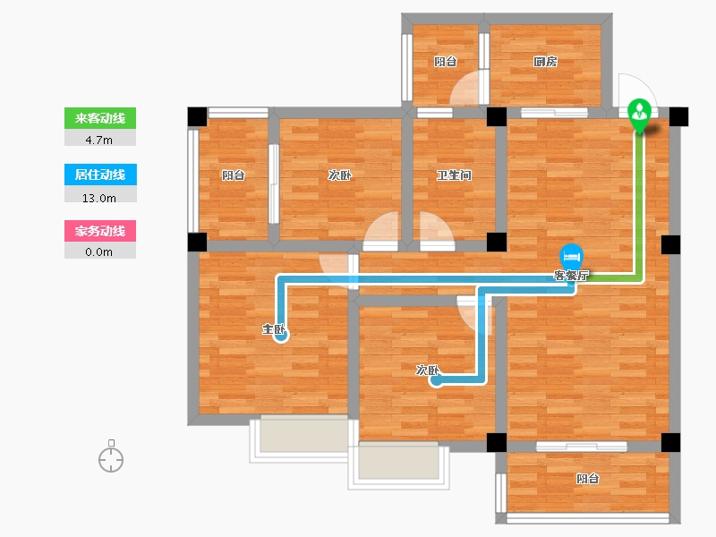 四川省-绵阳市-金叶香堤-83.05-户型库-动静线