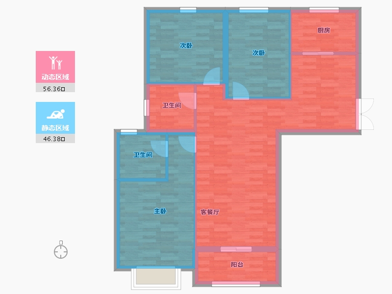 河南省-郑州市-清华大溪地-93.00-户型库-动静分区