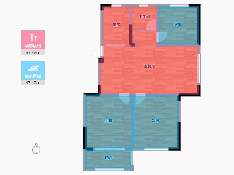 江苏省-盐城市-盛泽佳园-81.42-户型库-动静分区