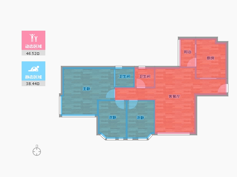 广东省-广州市-丽江花园-76.90-户型库-动静分区