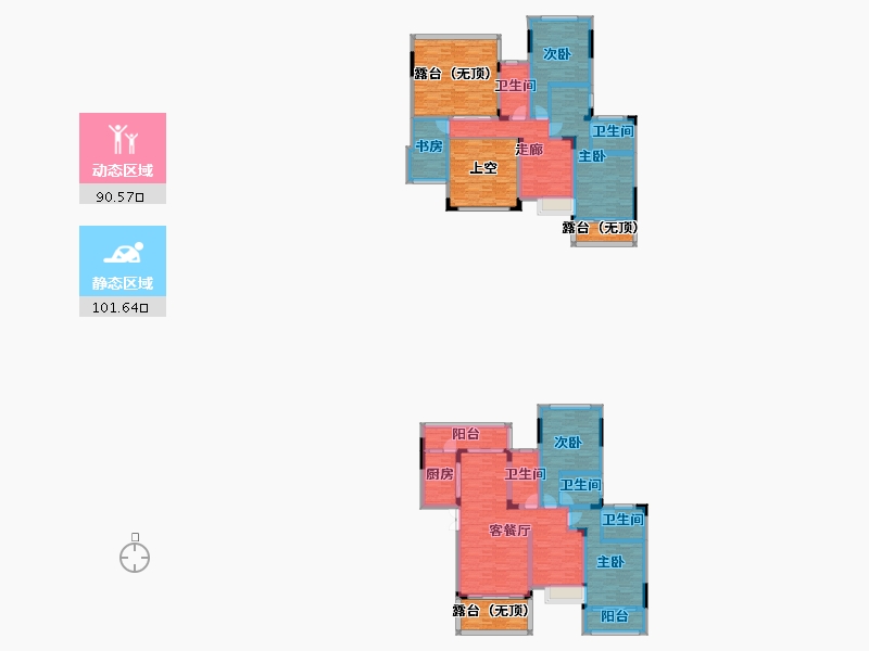 四川省-南充市-翡翠城-216.45-户型库-动静分区