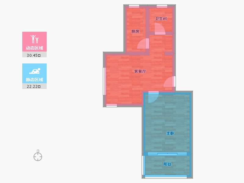 上海-上海市-鑫唐绿波庭-45.67-户型库-动静分区