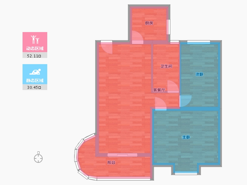 广东省-广州市-流花雅轩-73.62-户型库-动静分区