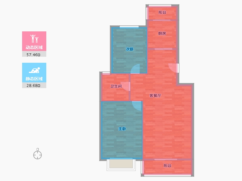 天津-天津市-乐东馨园-78.95-户型库-动静分区