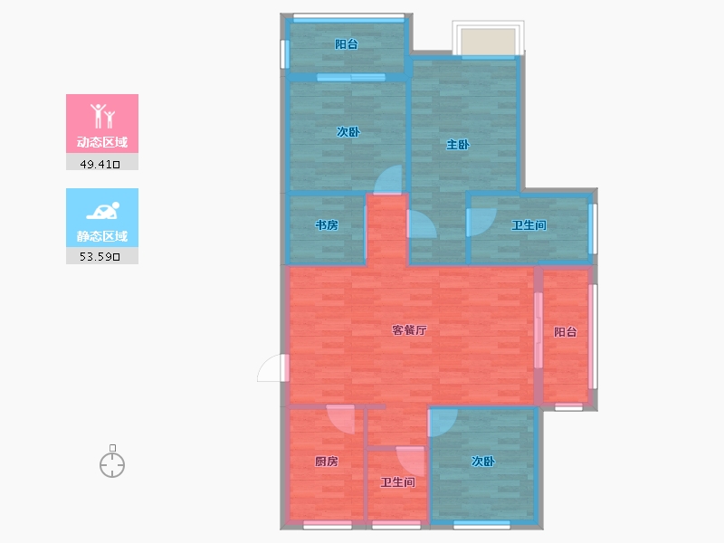 浙江省-金华市-香悦府-93.46-户型库-动静分区