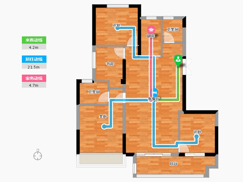 河南省-郑州市-锦艺四季城-88.66-户型库-动静线