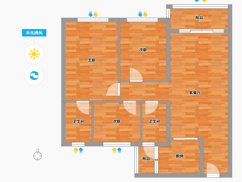 广东省-肇庆市-肇庆碧桂园-82.14-户型库-采光通风