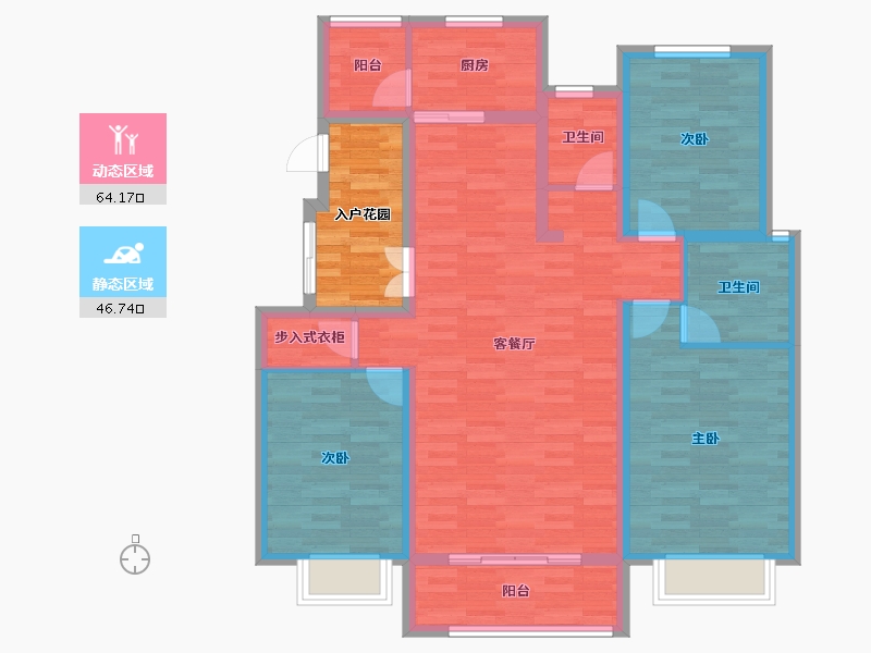 河北省-石家庄市-君御华苑-104.83-户型库-动静分区