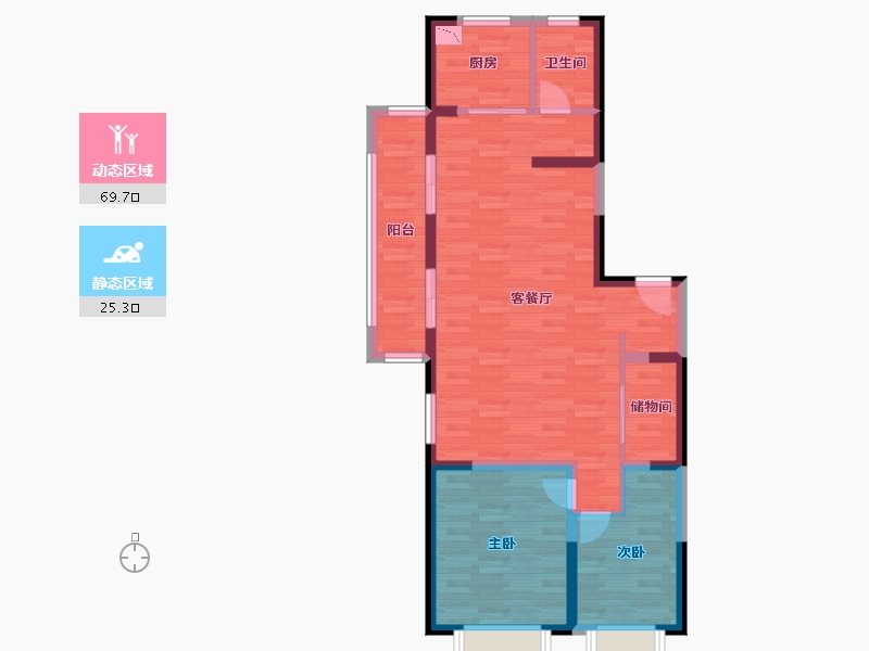 江苏省-连云港市-恒润郁洲府-85.03-户型库-动静分区