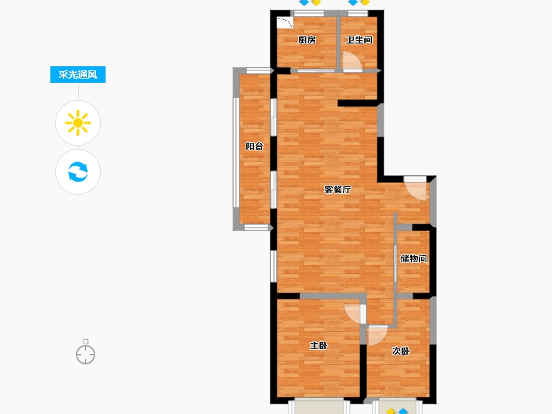 江苏省-连云港市-恒润郁洲府-85.03-户型库-采光通风