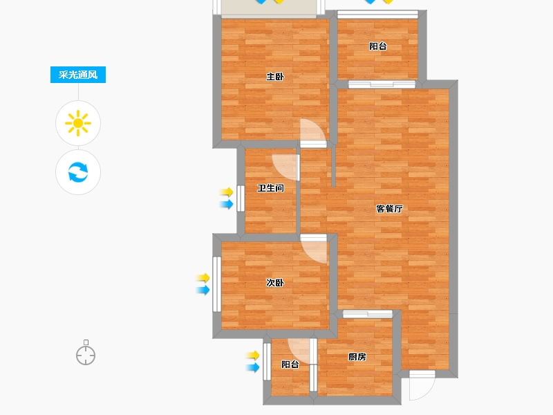 四川省-眉山市-融创江口未来城一期-65.54-户型库-采光通风