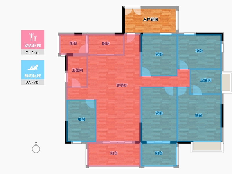 广东省-佛山市-雅瑶绿洲-151.89-户型库-动静分区