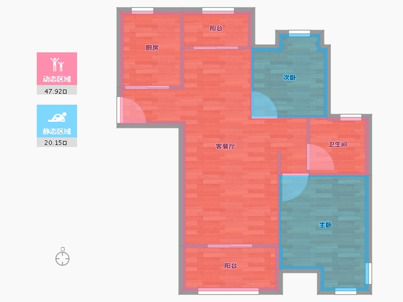 江苏省-苏州市-水漾花城-61.21-户型库-动静分区