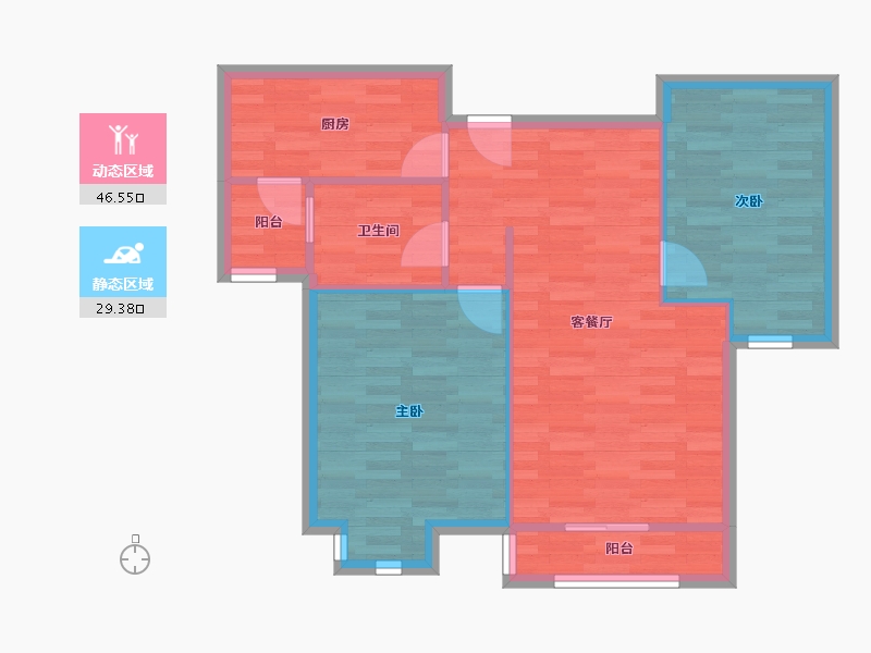 天津-天津市-季景馨园-68.74-户型库-动静分区