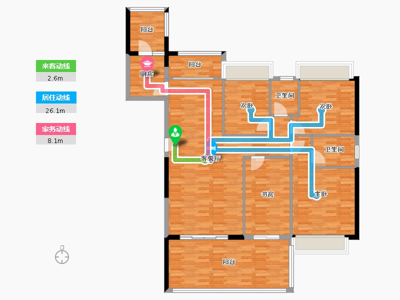 四川省-成都市-深业泰然玫瑰苑-126.69-户型库-动静线