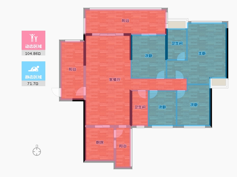 广东省-湛江市-南国豪苑三期-160.75-户型库-动静分区