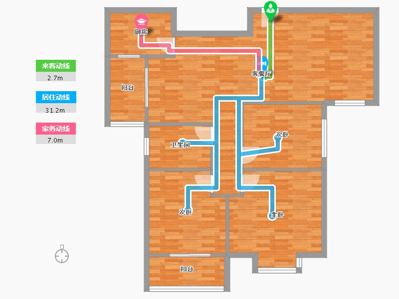 湖南省-长沙市-鑫远湘府华城-99.18-户型库-动静线