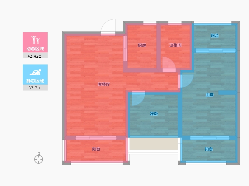 江苏省-南京市-星叶枫庭-67.00-户型库-动静分区