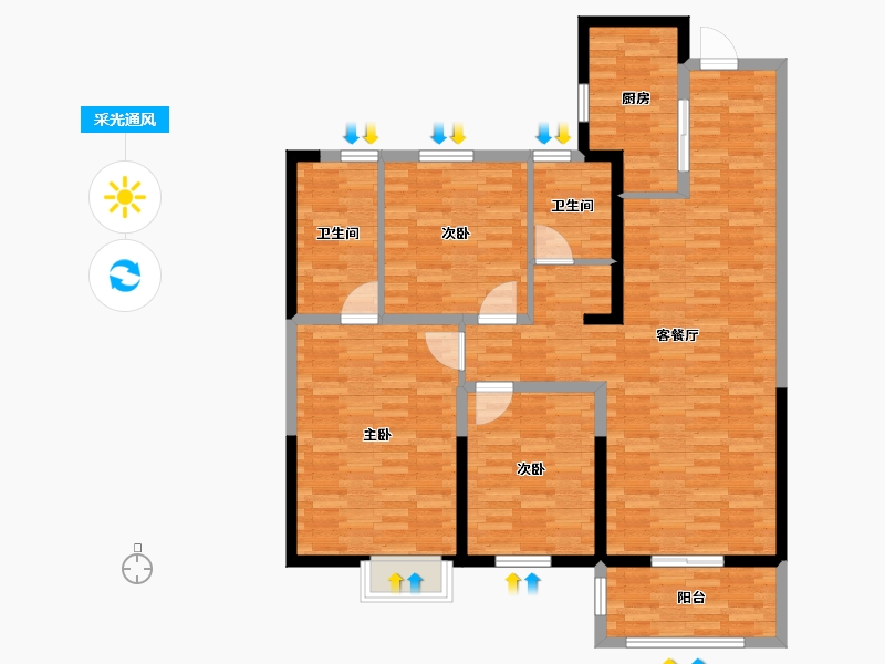 河南省-郑州市-正商兰庭华府-116.00-户型库-采光通风