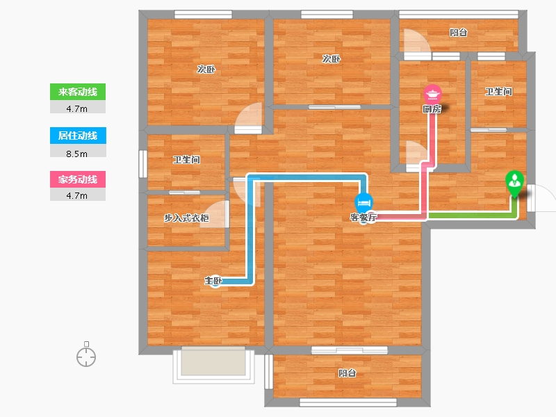 陕西省-西安市-汇悦城-90.76-户型库-动静线