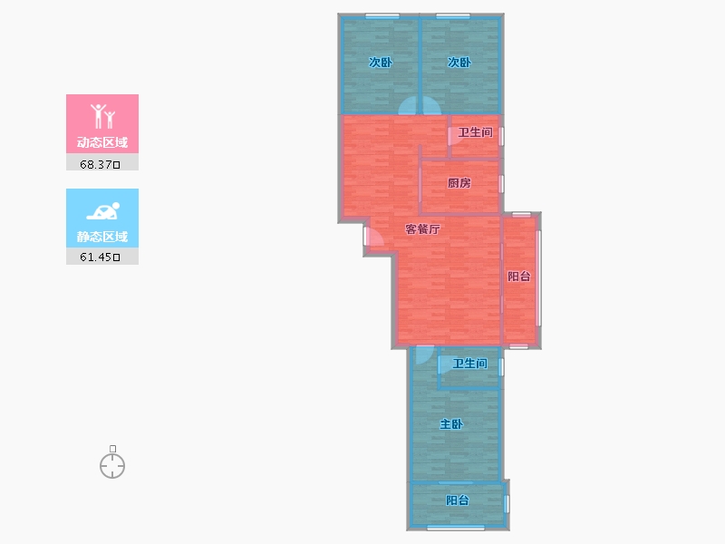 安徽省-合肥市-信旺华府骏苑-119.10-户型库-动静分区