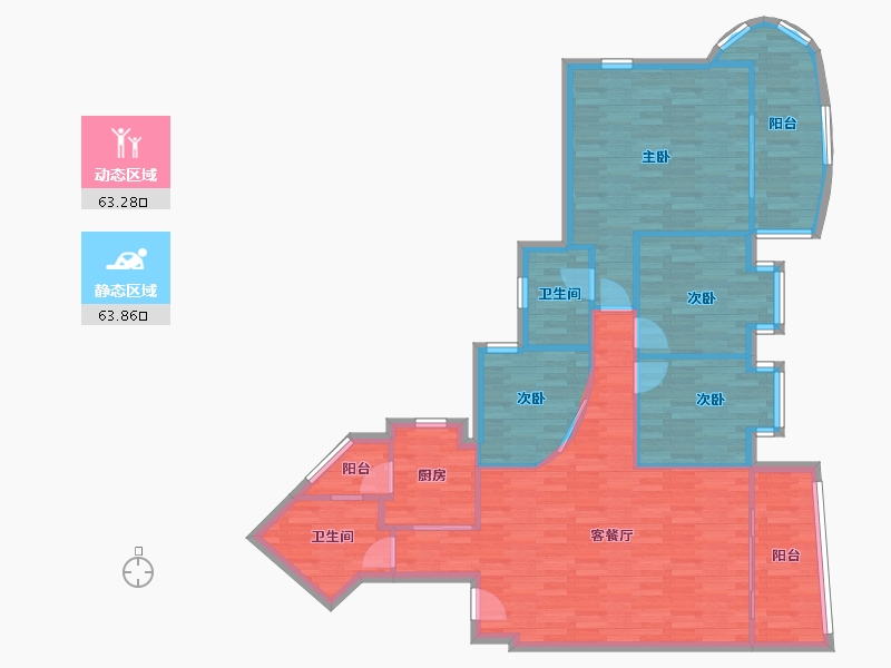 广东省-广州市-江南花园二期-116.21-户型库-动静分区