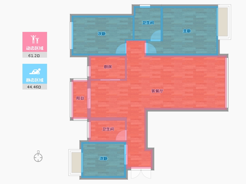 江西省-宜春市-恒大御景-94.86-户型库-动静分区