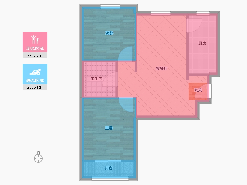 北京-北京市-北辰福第-54.87-户型库-动静分区