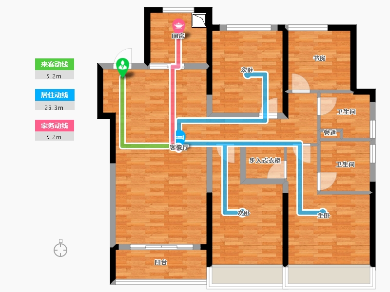 浙江省-温州市-温州之翼-106.40-户型库-动静线