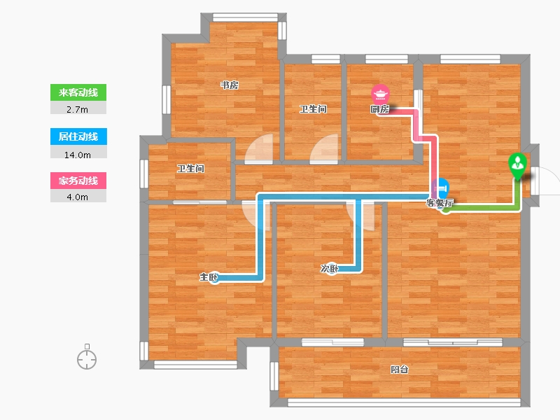 福建省-福州市-香悦公馆-90.64-户型库-动静线