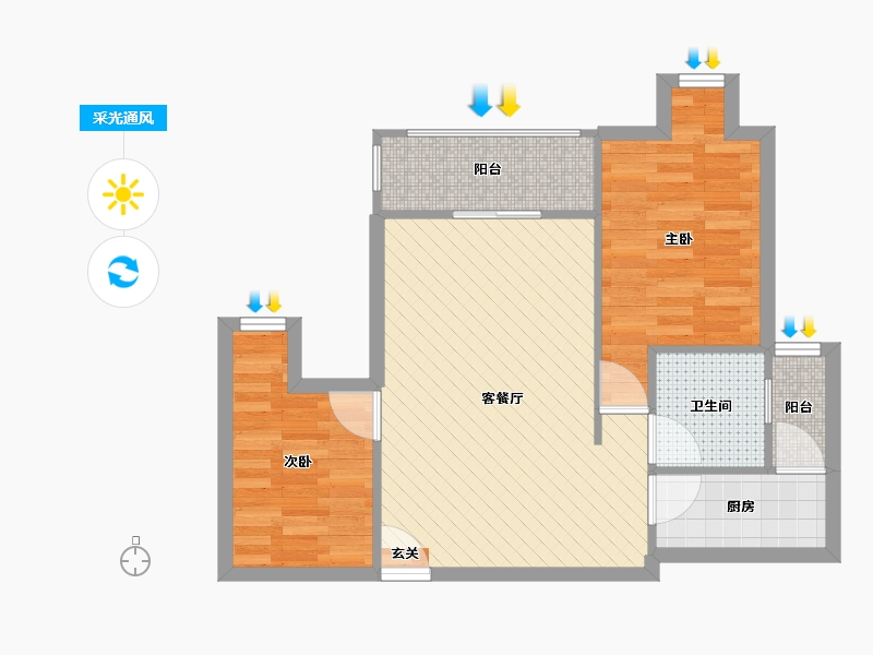 四川省-成都市-金领大厦-58.90-户型库-采光通风