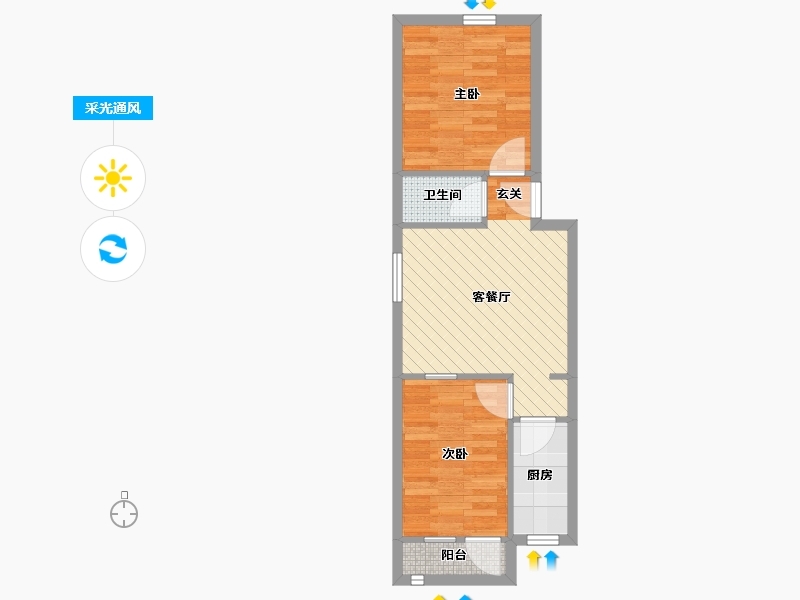 北京-北京市-观音寺小区-44.90-户型库-采光通风