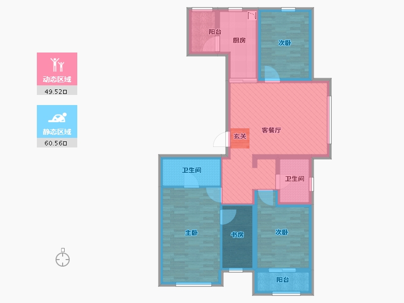 辽宁省-沈阳市-荣业广场-95.63-户型库-动静分区