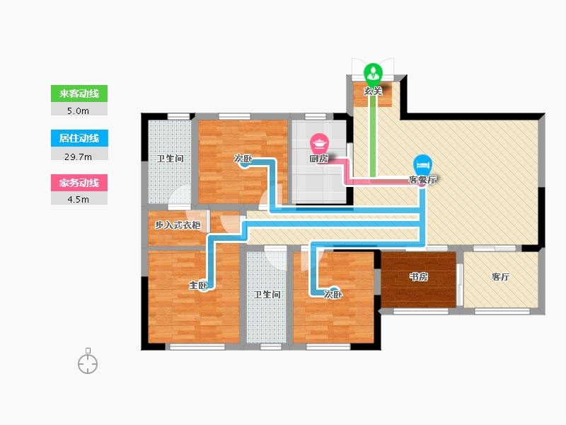 湖南省-长沙市-清溪川九号-101.37-户型库-动静线