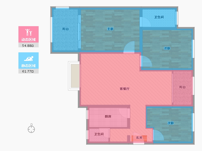 陕西省-延安市-鲁艺一号苑-102.40-户型库-动静分区