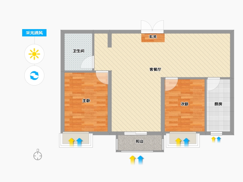 山西省-大同市-绿地-74.36-户型库-采光通风